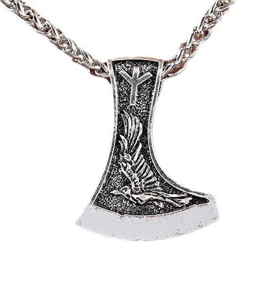 Nordic series Viking retro double-sided flying eagle silver wolf tomahawk titanium steel pendant fashion personality trend pendant