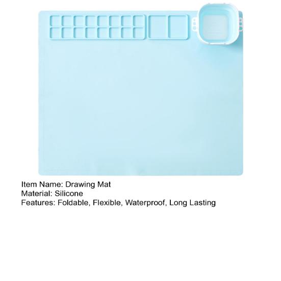 Silicone Craft Mat with Collapsible Non-Stick Portable Surface Easy Maintenance Cup DIY Folding Painting