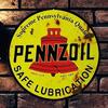 Vintage Pennzoil Sign Round Metal Poster for Home Decor Farmhouse Decor Vintage Decor Room Decoration