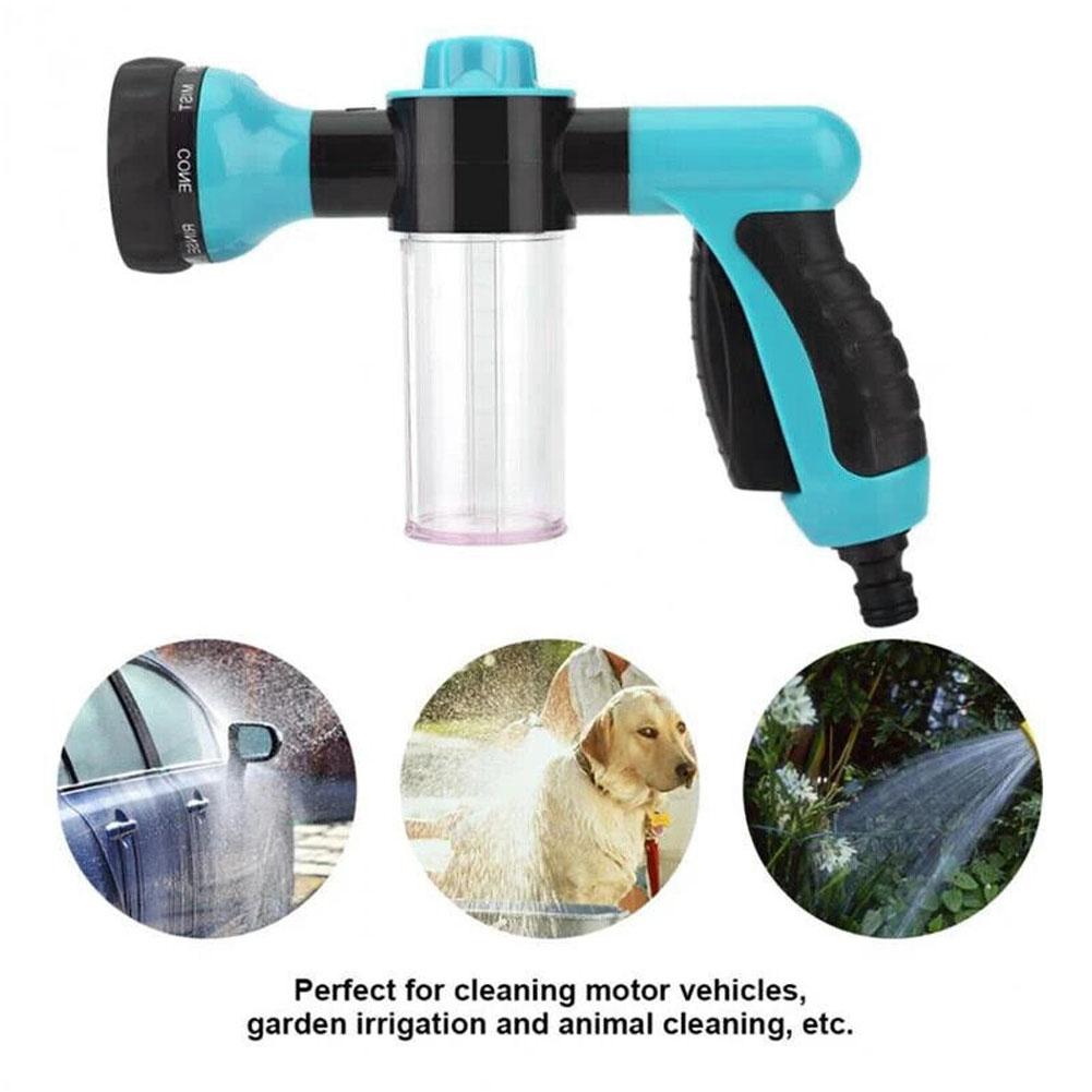 Pet Shower Nozzle Sprayer Hose Dog Shower Gun Pressure Hose Nozzle Foam Gun 8 In 1 Jet Spray Gun Animal Car Washing Tool