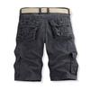 Men Cargo Shorts Mid-rise Button Zipper Closure Casual Shorts with Multi Pockets Solid Color