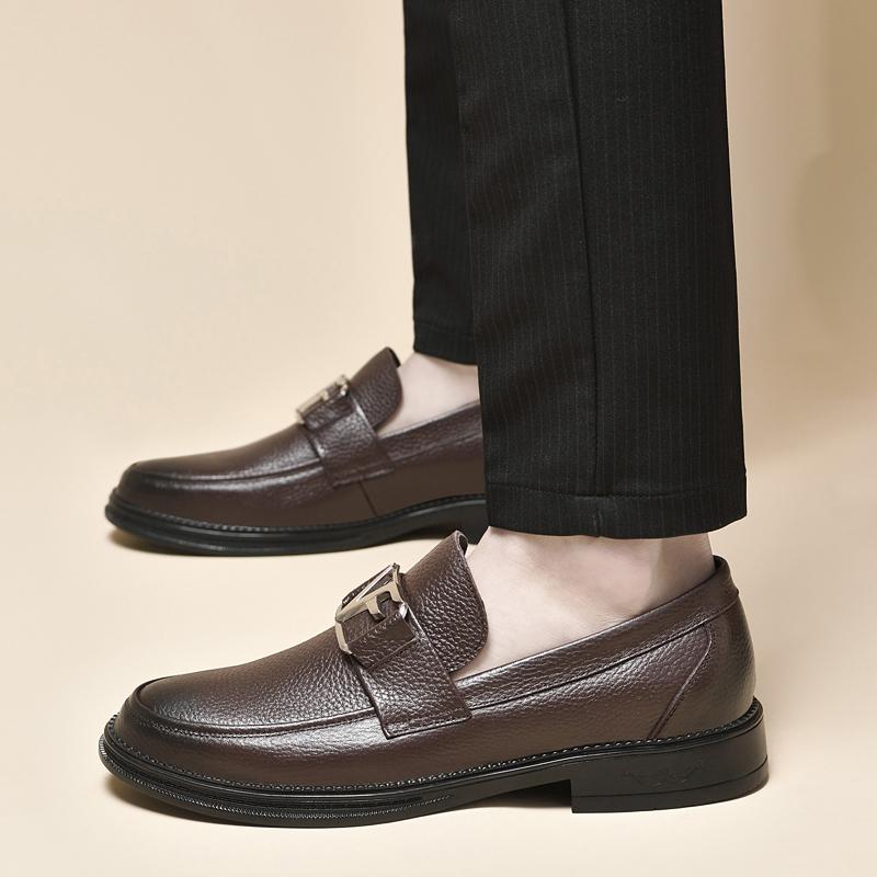 Men's Quality Cowhide Leather Shoes British Business Soft Leather Man Genuine Leather Dress Shoes