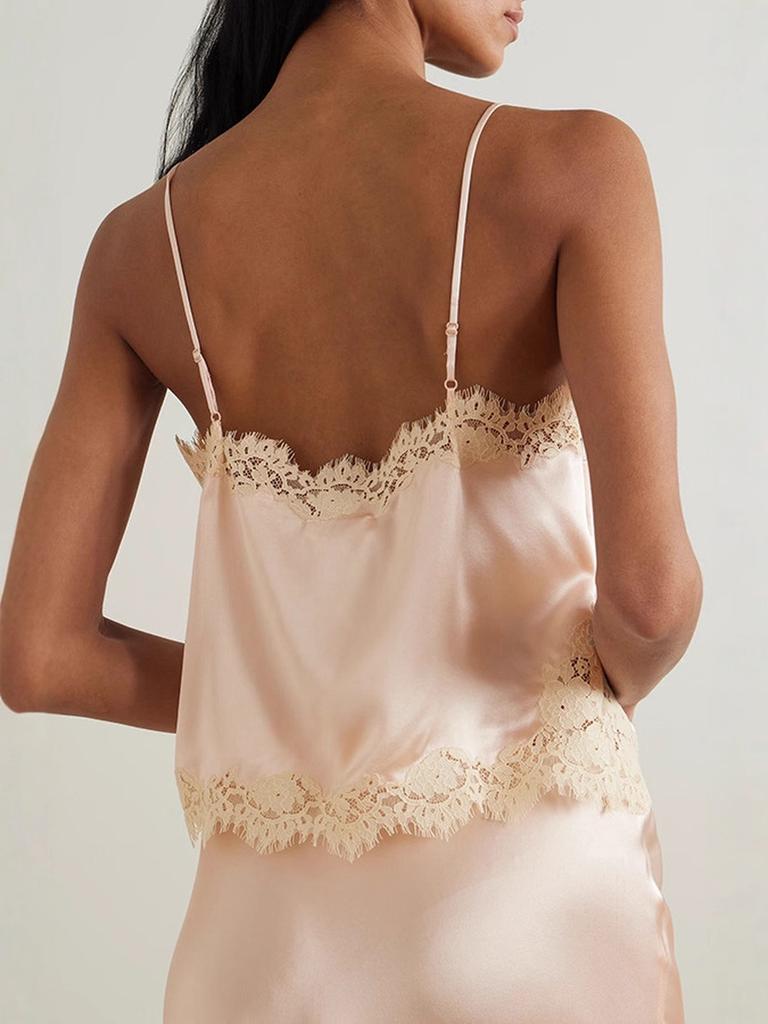 Women's Fashion Home Clothes Set Cami Top and Skirt with Lace Decoration