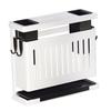 Kitchen Knives Chopstick Rack with Draining Tray Wall Mounted Multifunctional Utensil Knives Holder Organizer White