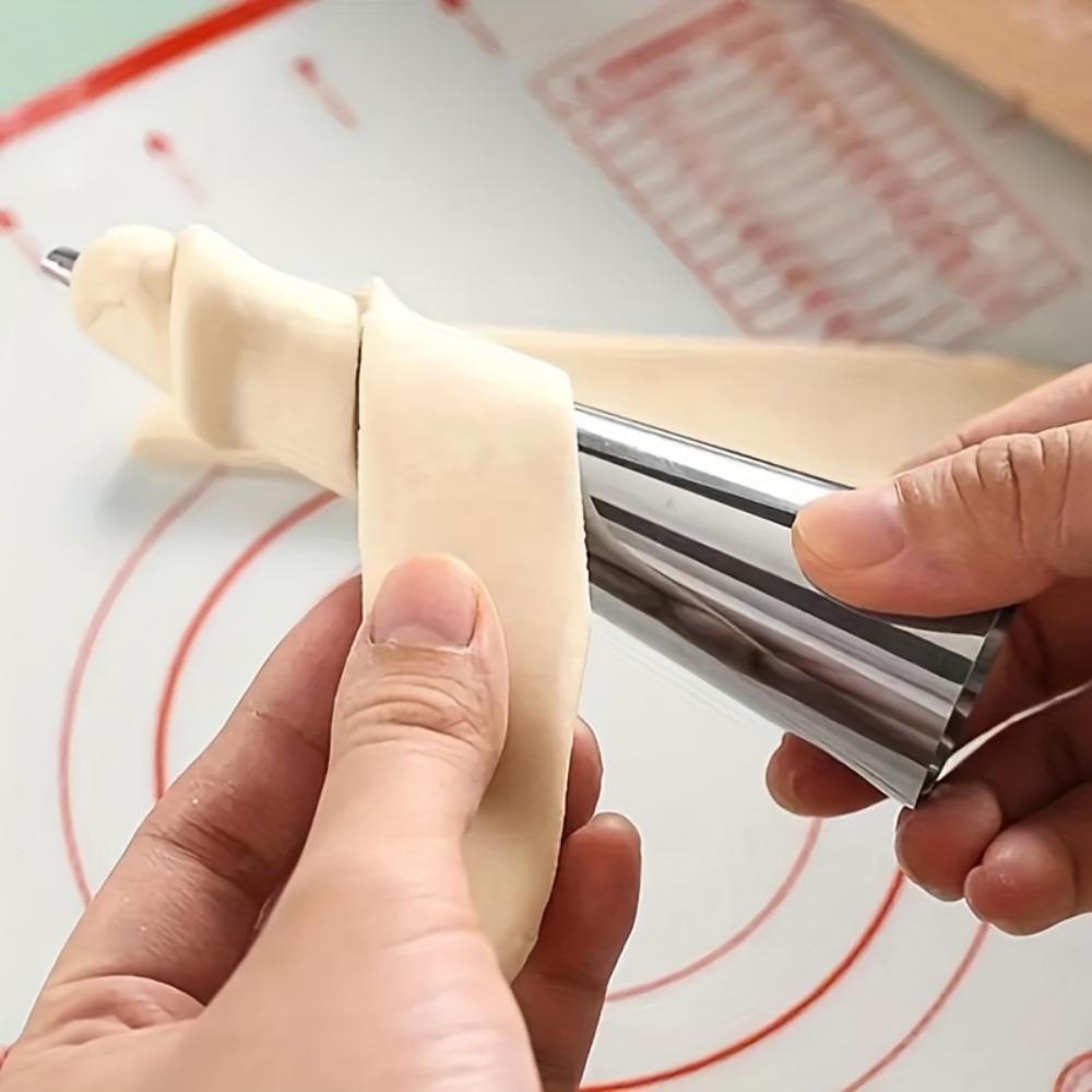 5 Stück Tüten-Gebäckformen aus Edelstahl – perfekt für Croissants, Plundergebäck und Eistüten – unverzichtbare Backutensilien