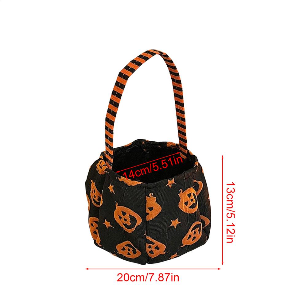 Halloween Candy Bag  Pumpkin Boo Trick or Treat Portable Candy Bag Tote Bucket Basket Kids Play Bags Holiday Storage Bags