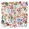 150 Pieces of Retro Floral Plant Stickers for Decorating Notebooks. PET Waterproof Transparent Artistic Stickers Pack.