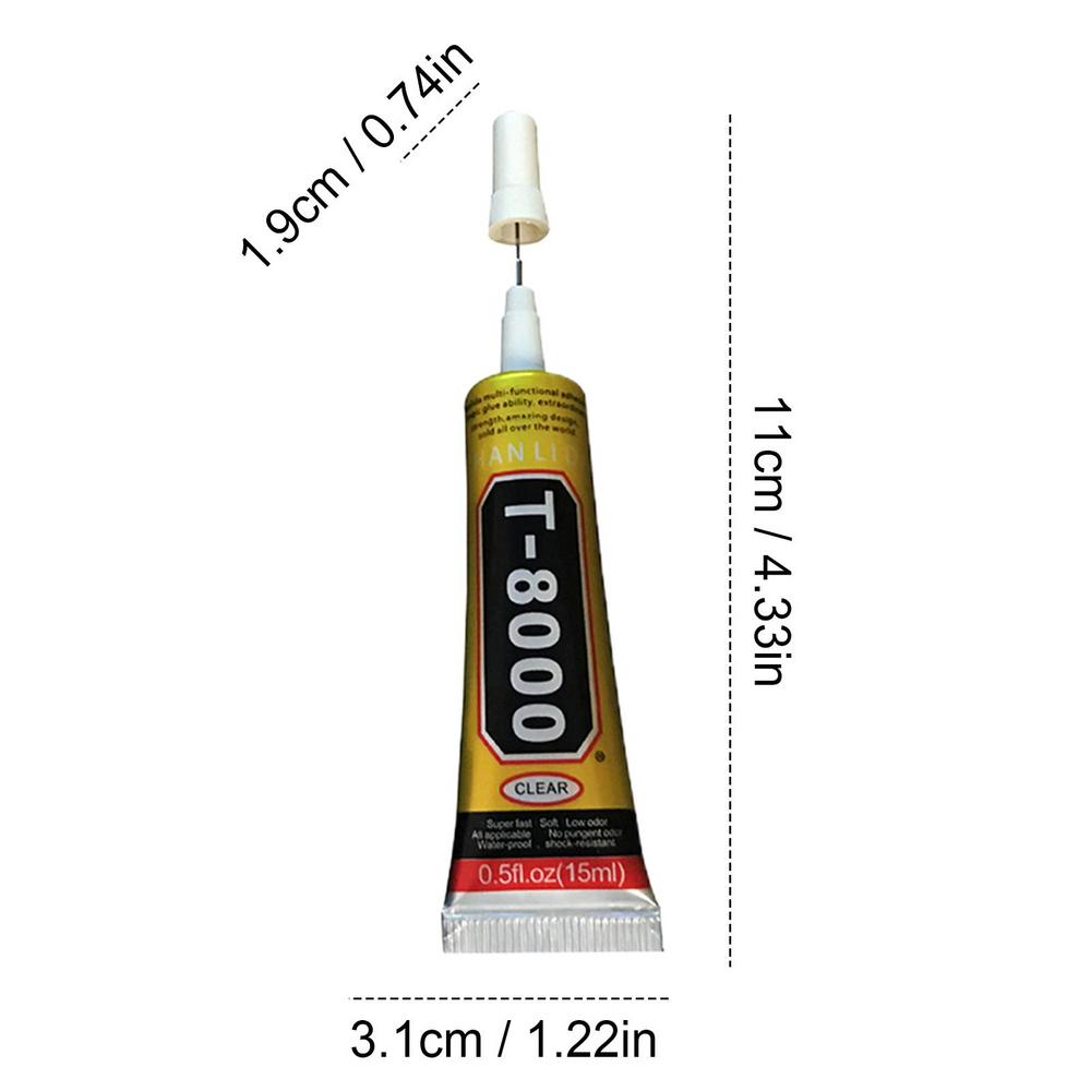 Mobile Phone Repair Tools T-8000 Transparent Glue Adhesive Epoxy Plastic Rubber Cell Phone Screen Super Glue Never Clog Nozzle