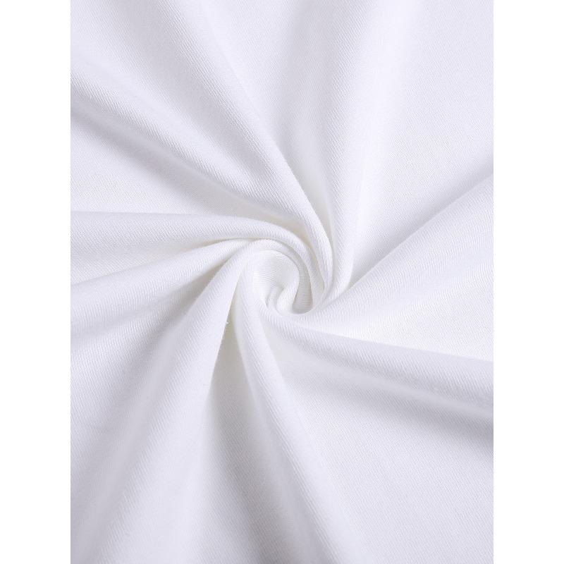 Men's Cotton Simple Letter Print Short Sleeve T-Shirt, Comfortable and Breathable for Leisure, High-Quality