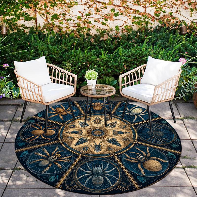Spider & Scorpion pattern round rug,Carpet Rug for Living Room Bedroom Playroom ,Non-slip Floor Mat,Holiday Gifts and Birthday Gifts.