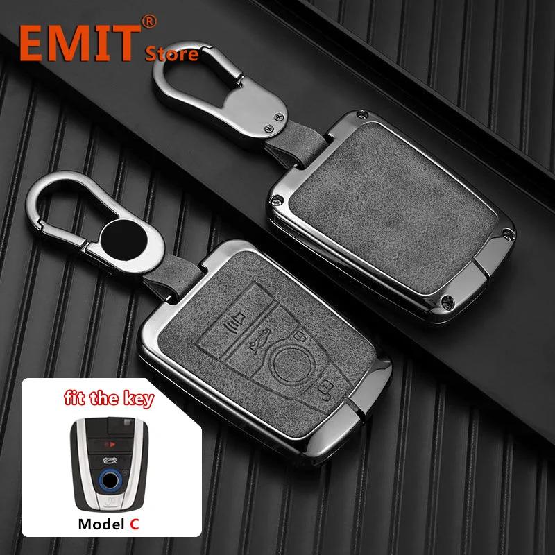 Zinc Alloy Genuine Leather Car Key Case Fit for BMW I3 I8 Series Protection Shell Key Cover Keychain Shell Interior Accessories