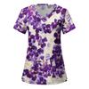 Women Nurse Uniform Floral 3D Print Tops V-Neck Pocket Medical Uniforms Nursing Short Sleeve T-shirt Tops Working Clothes