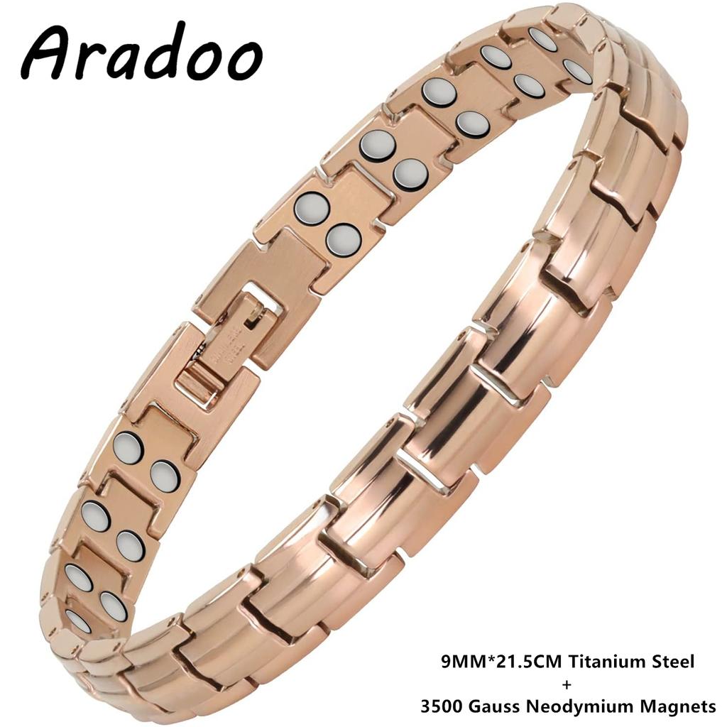 Preumium Armband aus reinem Kupfer für Männer Frauen Doppelreihig Magnettherapie Armband Schmuck Geschenke