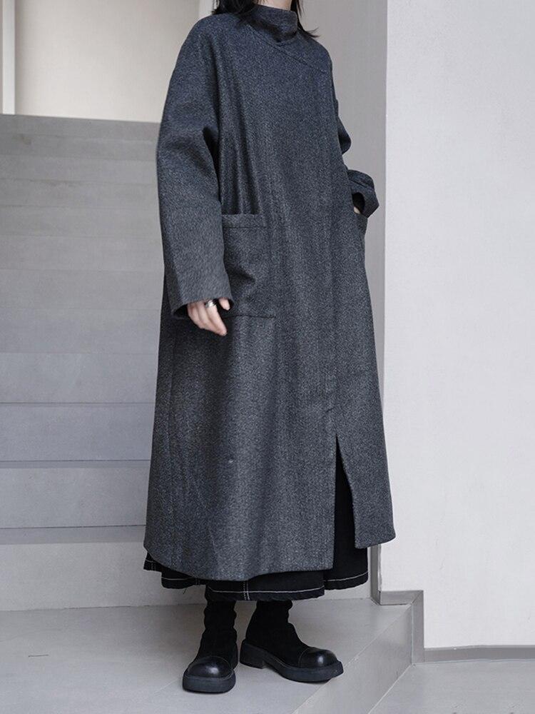 Xitao Volný jednobarevný patchwork Elegantní kabát s temperamentními směsmi SMH1014