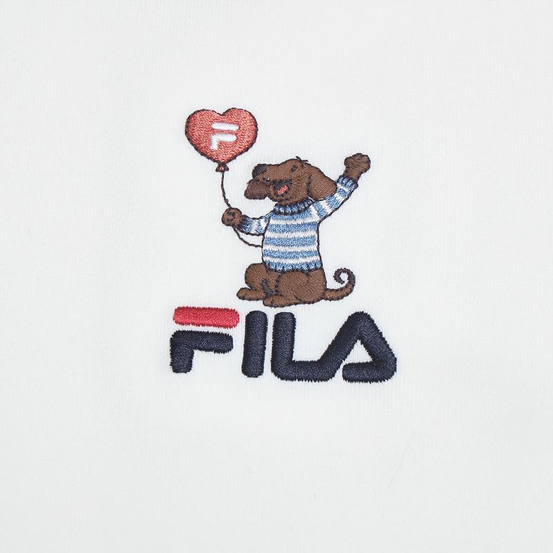 FILA Original Embroidered Dog Slim Fit Short Sleeve T-Shirt Women tops F61W629108F-WT
