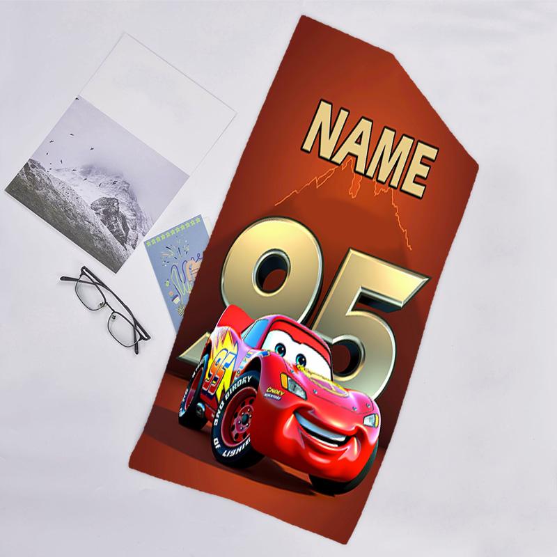 1pc Cars3 Beach Towel with Custom Name, Beach/Swimming/Bath/Picnic/Camping Towel, Suitable for Seaside Beaches