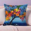 Colored Tree Pillow Case  Ultra Soft Skin Friendly Fabric Cloud Like Comfort & Concealed Zipper