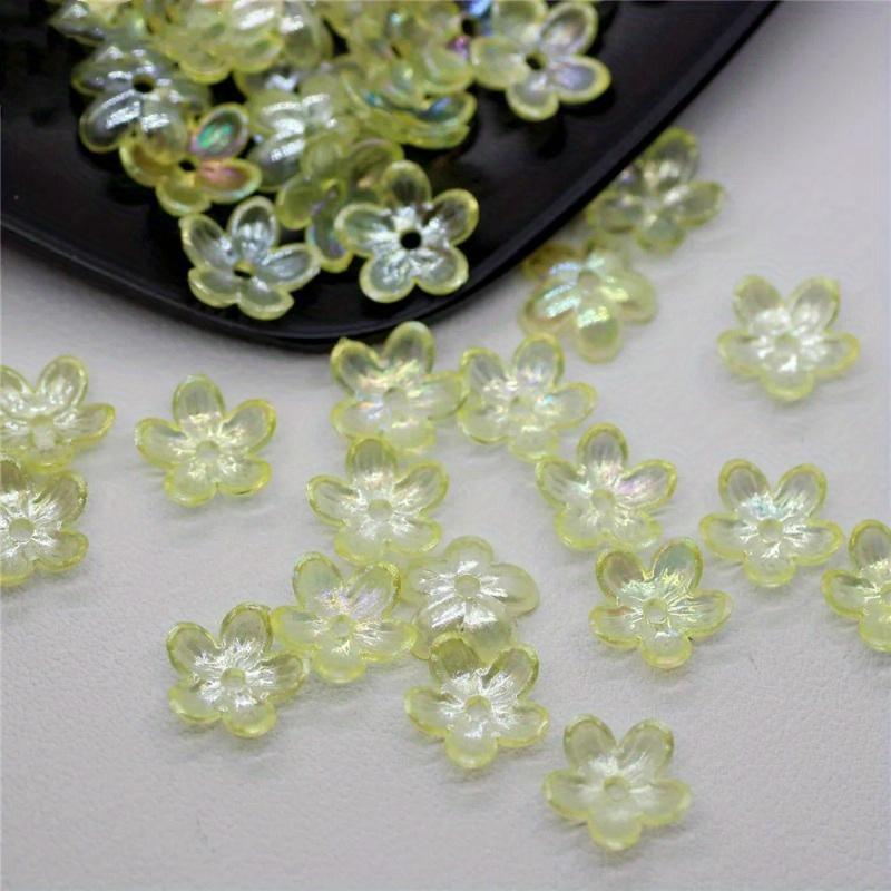 100PCS 12mm Fashion Petal Flower Beads Acrylic Frosted Flower Beads Bowknot Tie Bead for DIY Sewing Buttons DIY Material.