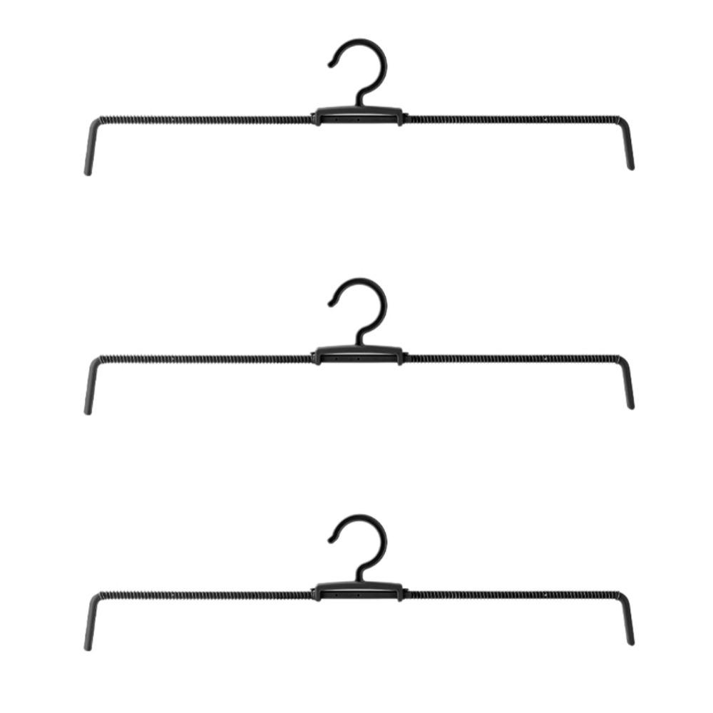 3pcs Multifunctional Stainless Steel Spring Clothes Hanger Clothes Drying Rack Closet Storage