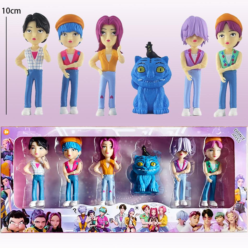 Neu 6tlg/Set Anime Saja Boys Kpop Demon Hunters Serie Figur Spielzeug Dekoration Statuen Ornament Weihnachten Kinderspielzeug Geschenke