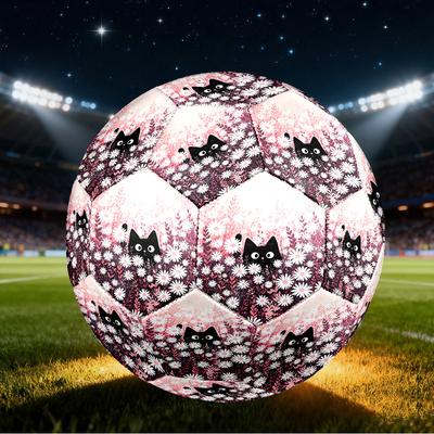 1pc Cat Flowers Size 5 Soccer Ball Professional Match Training Football Indoor &Outdoor Sports Ball Lightweight Durable C6553