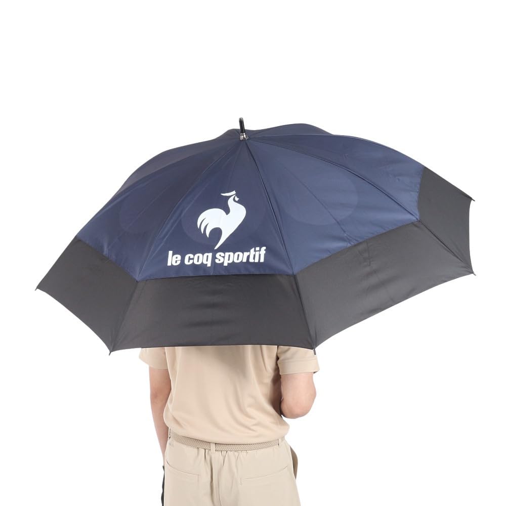 Coq Sportif Umbrella Aero Stream Umbrella Sun Protection Durable Sports Golf QQBXJX06 NVBK FREE [Le Golf] Double-Layered (Navy Black)