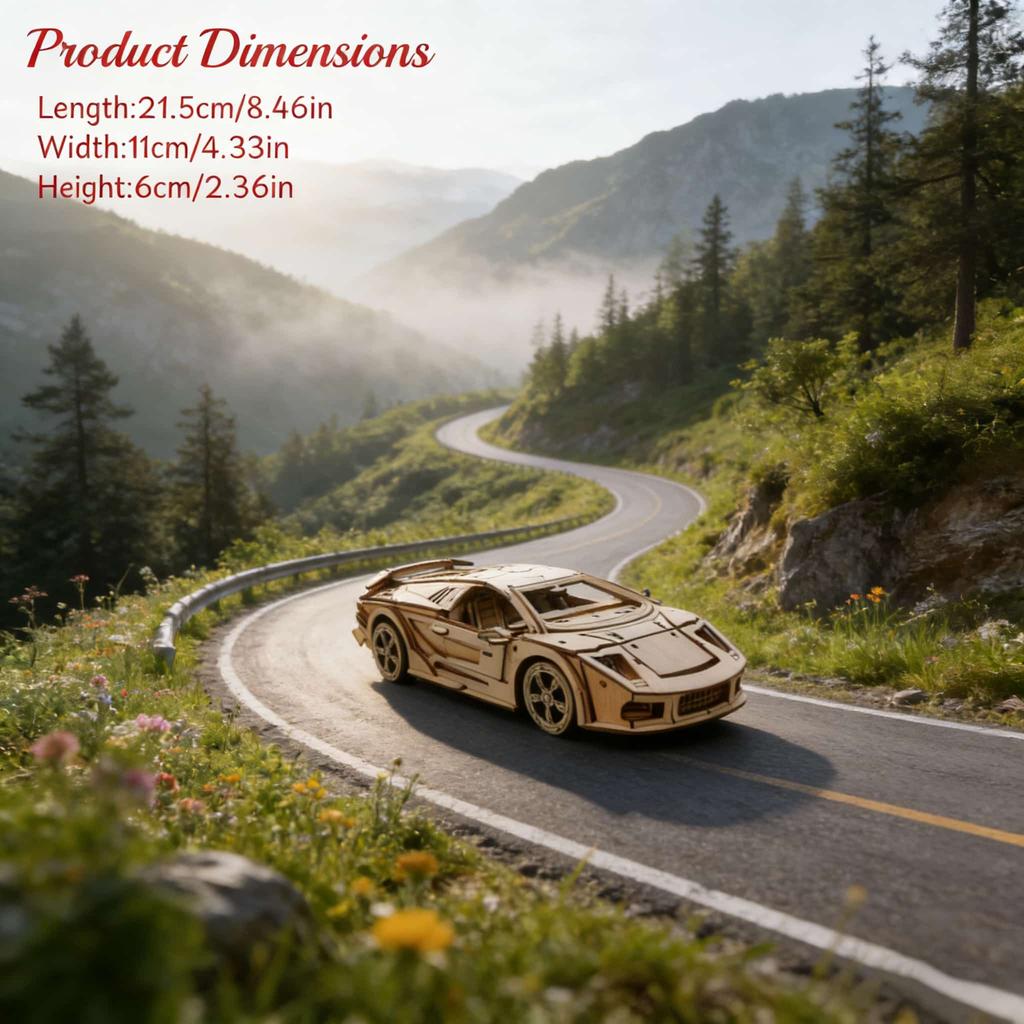 Sports Car 3D Wooden Puzzle Miniature Kit DO-IT-YOURSELF Imaginative Present Home Decor Household Goods Unique Present