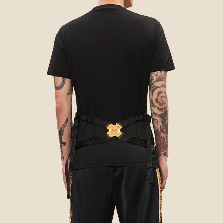 Versace T-Shirts Men's Black Crew Neck Moderate A77987-A201952-A1008