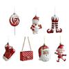 12X8CM Holiday Cartoon Hanging Decorations Plastic Christmas Tree Ornament Safe Materials For Festival Decorating