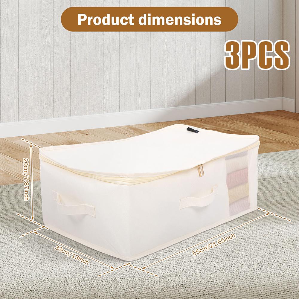 

3/6 Pcs 36L Clothes Storage Bag Oxford Cloth Blanket Storage Bag with Zippers and Clear Window Multi-role Home Closet Organizer