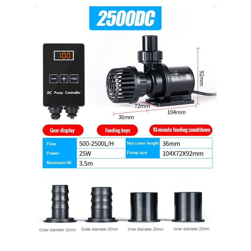 DC Fish Tank Variable Frequency Water Pump Household Ultra Quiet Submersible Pump Aquarium Circulating Filtration Pump