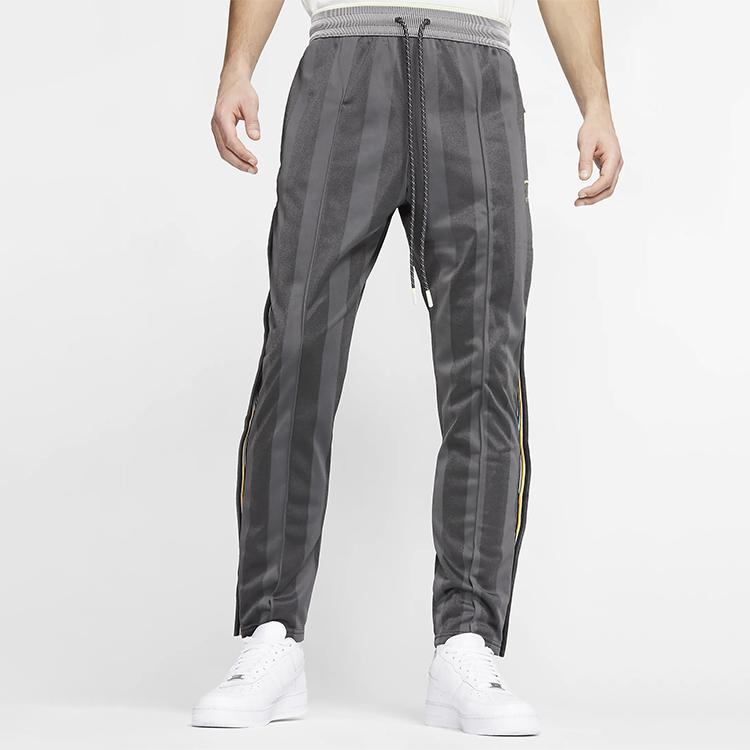 Nike X Pigalle Co-Branded Stripe-Tie Fitted Mid-Rise Track Pants Spring Collection Men Bottoms Charcoal-Black CI9950-060