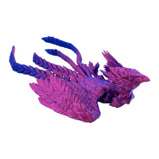 3D Printed Phoenix Toy Articulated Flexible Fidget Bird Figurine Cool Animal Statue Stress Relief Desktop Decoration for Adults