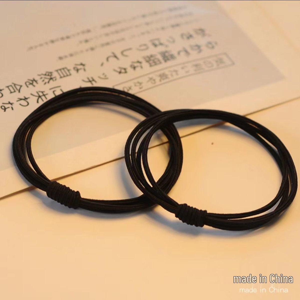 

Прочная двухцветная эластичная резинка для волос - Женское кожаное черное кольцо для волос