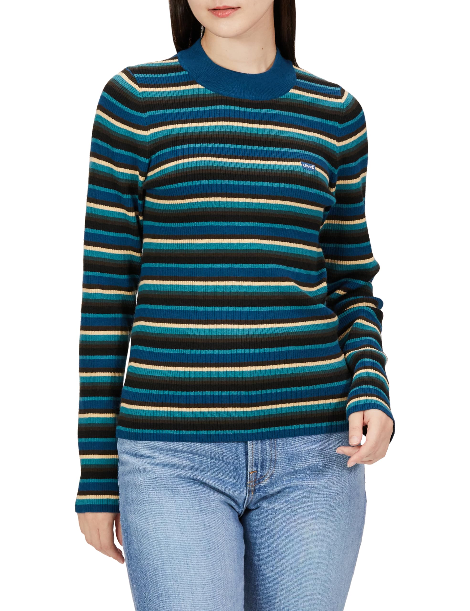

Levi s Knit Rib Sweater Tight Long Sleeve Women s A0719-0013 US M (Japan L)