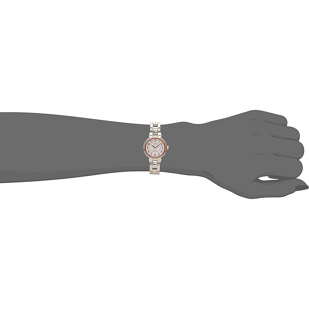 Citizen Reguno Solar Waterproof Simple Women's Casual Business Bracelet Watch Analog Arabic Numbers Pink Silver