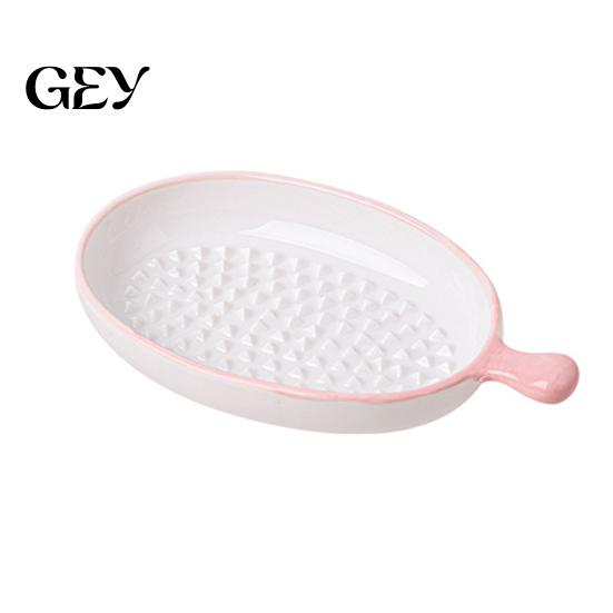 Kitchen Prep Tool Ceramic Garlic Grater Plate for Food Prep, Multifunctional Ginger And Parmesan Mincer Dish, Non Slip Masher Bowl Cheese Nutmeg