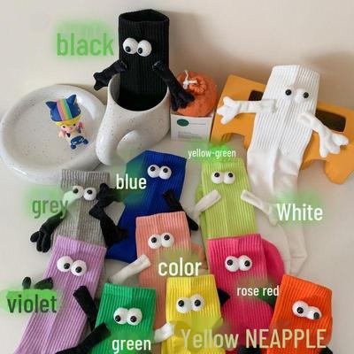 Trendige Dopamin-Mittelrohrsocken für Paare mit magnetischem Puppendesign