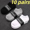 10 Pairs Solid Color Women/Men's Socks Breathable Sports Socks Casual Boat Socks Comfortable Cotton Ankle Socks White Black