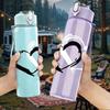 1PC Hand Drawn Sketch Heart Print 750ml Color Plastic Sports Water Bottle Leakproof Flip Straw Lid Suitable for Sports Office Home Use