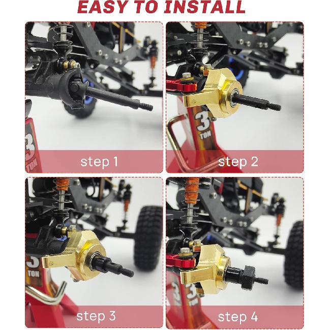 RC Steel Front Axle Drive Shaft CVD Front Axle Shafts for 1/24 Axial SCX24 C10/JLU/Bronco/Gladiator/Deadbolt RC Crawler Car (+4mm)