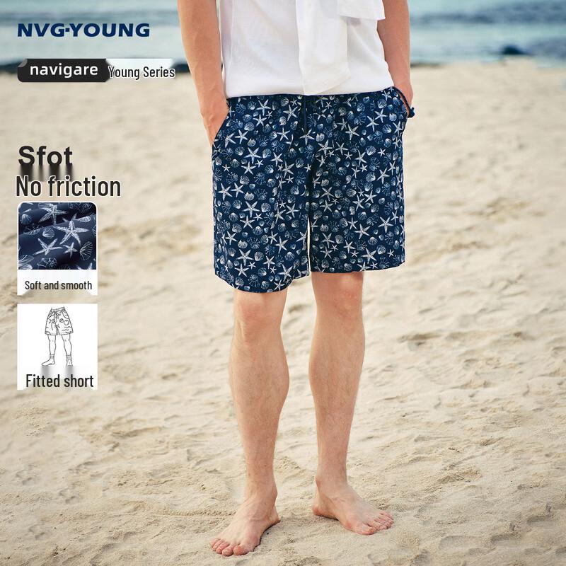 NVG·YOUNG Men s Printed Beach Shorts M