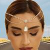 Elegant Rhinestone And Multi Layer Chain Design Silver Jewelry Headwear For Women