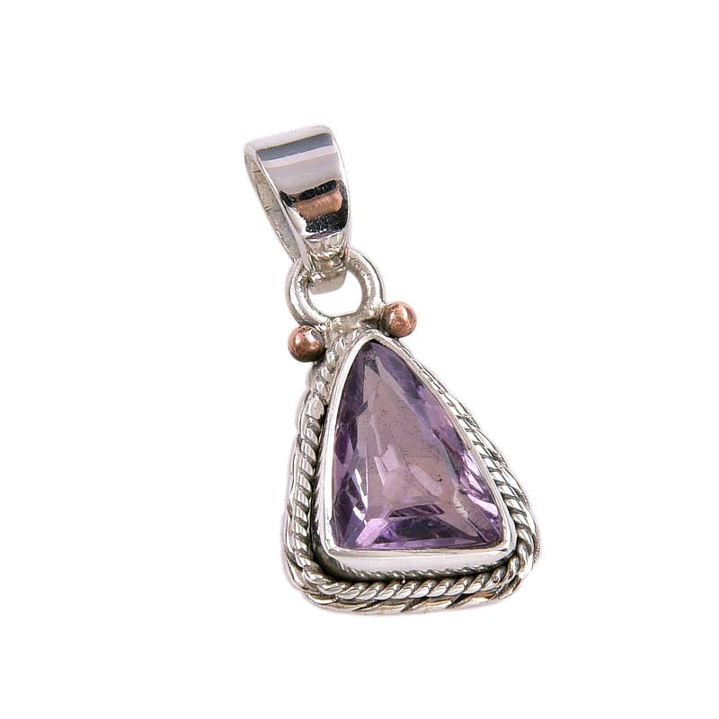 Natural Pink Amethyst Gemstone 925 Solid Sterling Silver Jewelry Pendant 1" P8u02