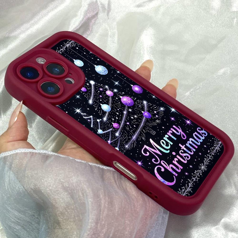 JT346 Merry Christmas Tree for iPhone 17 16 15 14 13 Pro Max Samsung S26 S25 Ultra A17 A07 A56 Xiaomi 15T Redmi 15c Note 14 13 12 11 Soft Case