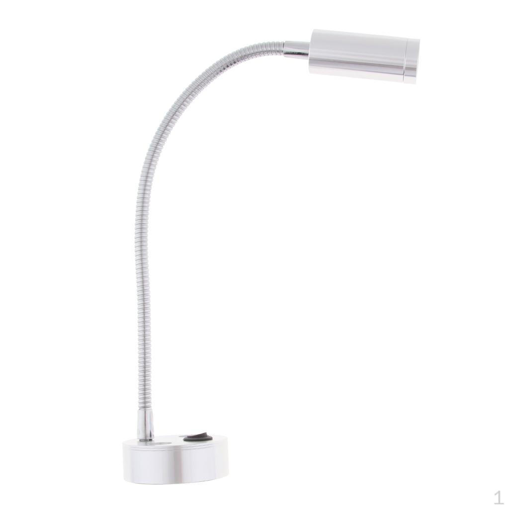 12V 3W 170LM RV Boat LED Reading Light Gooseneck Lamp Wall Surface Mount