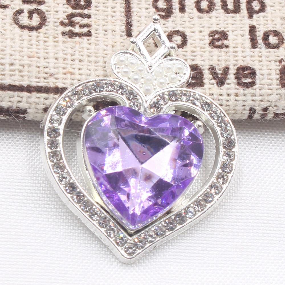 New 10 Piece 22 * 30mm Peach Heart Rhinestone Pearl Alloy Flat Bottom Button DIY Phone Case Hair Accessories Gift Box Clothing D