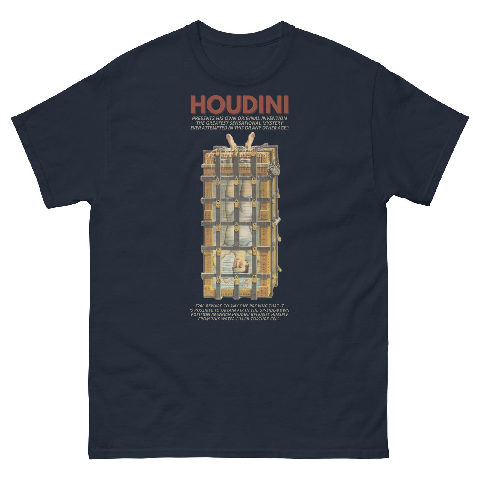The Great Houdini T-Shirt Iconic Magician Graphic 100% Cotton XXXL