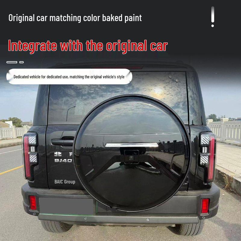 Stainless Steel Rear Spare Tire Cover for Beijing BJ40E (13-26 Models) - Extended Range Version