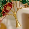 Women Brooch Sparkling Rhinestone Inlaid Money Tree Shape Anti-Exposure Buckle Suits Shirts Sweaters Bags Badge Outfit